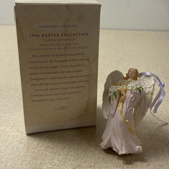 1996 Hallmark Keepsake Christmas Ornament Joyful Angels Flower Easter Collection - Picture 8 of 10